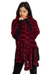 Soft Faux Fur Shawl Poncho in wine