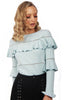 Soft Stretch Cotton Jersey Ruffle Jumper Top