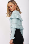 Soft Stretch Cotton Jersey Ruffle Jumper Top