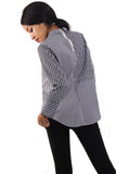 Striped Asymmetric Bow and Stud Shirt