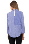 Striped Asymmetric Bow and Stud Shirt