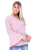 V Neck Ruffle Sleeves Flare Blouse Top