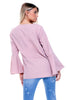V Neck Ruffle Sleeves Flare Blouse Top