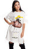 Woman Illustration With Hat print T-Shirt Dress