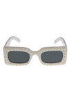 Pearl Detail Square Plastic Sunglasses