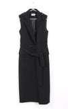 Long line sleeveless black coat 