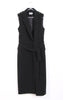 Long line sleeveless black coat 