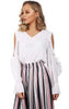 Cold Shoulder Ruffle Detail Blouse Top