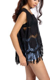 Fringe Faux Suede Crochet Top Tassel