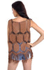 Fringe Faux Suede Crochet Top Tassel