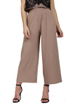 Full Length Thick Elasticated High Waist Pleated Culotte Trouser