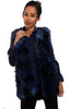 Navy Blue Patchwork Faux Fur Gilet 