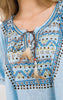 Short Aztec Feather Tassel Boho Kaftan Top