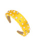 Jewels And Pearls Thick Padded Satin HAIRBAND Headbands in yellow
