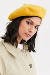 Woolen Beret Hat in mustard
